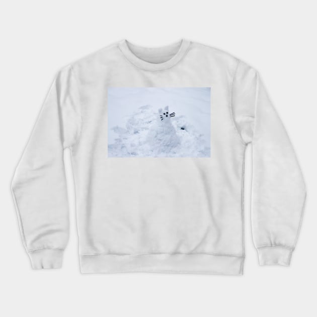 Snow Cat Crewneck Sweatshirt by Ladymoose